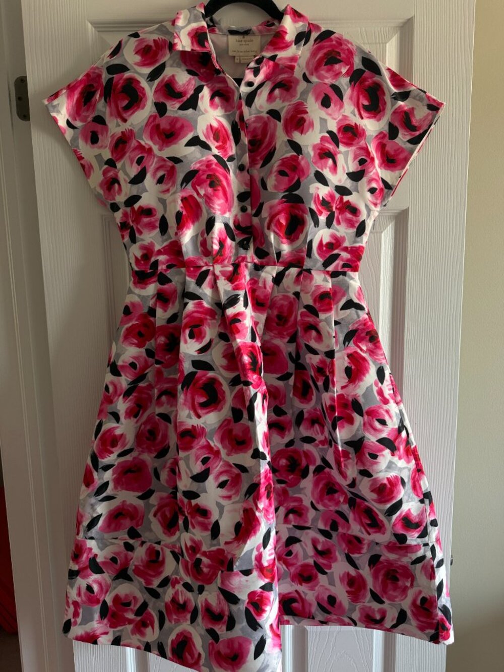 Kate Spade New York Rose Floral Fit & Flare Shirtdress Size 10